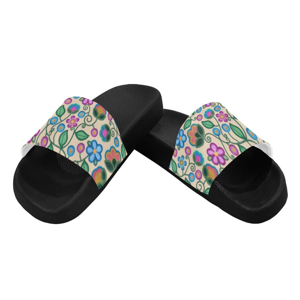 Turquoise Sunbeam Cream Men's Slide Sandals