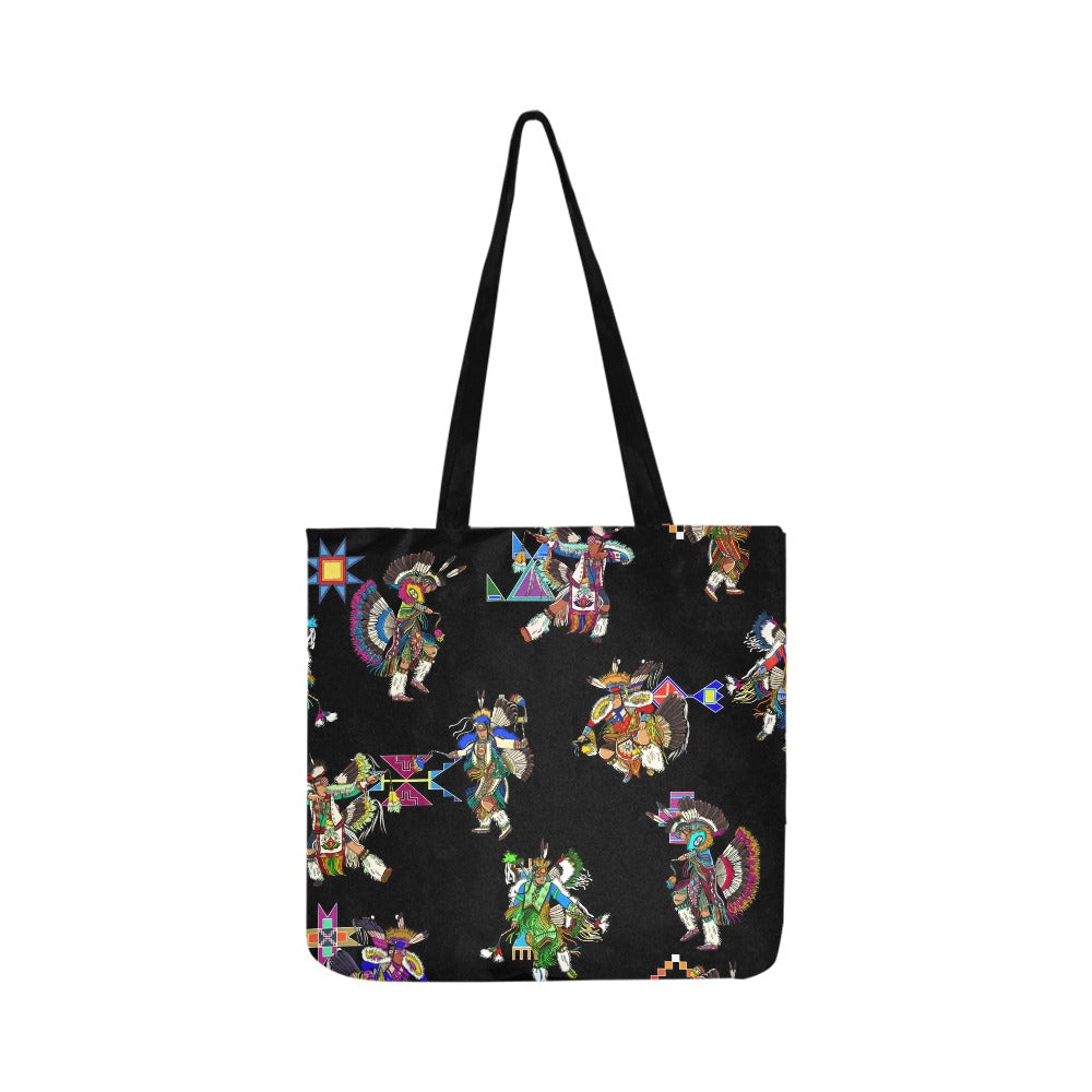 Men's Fancy Dancer Black Reusable Shopping Bag (Two sides)