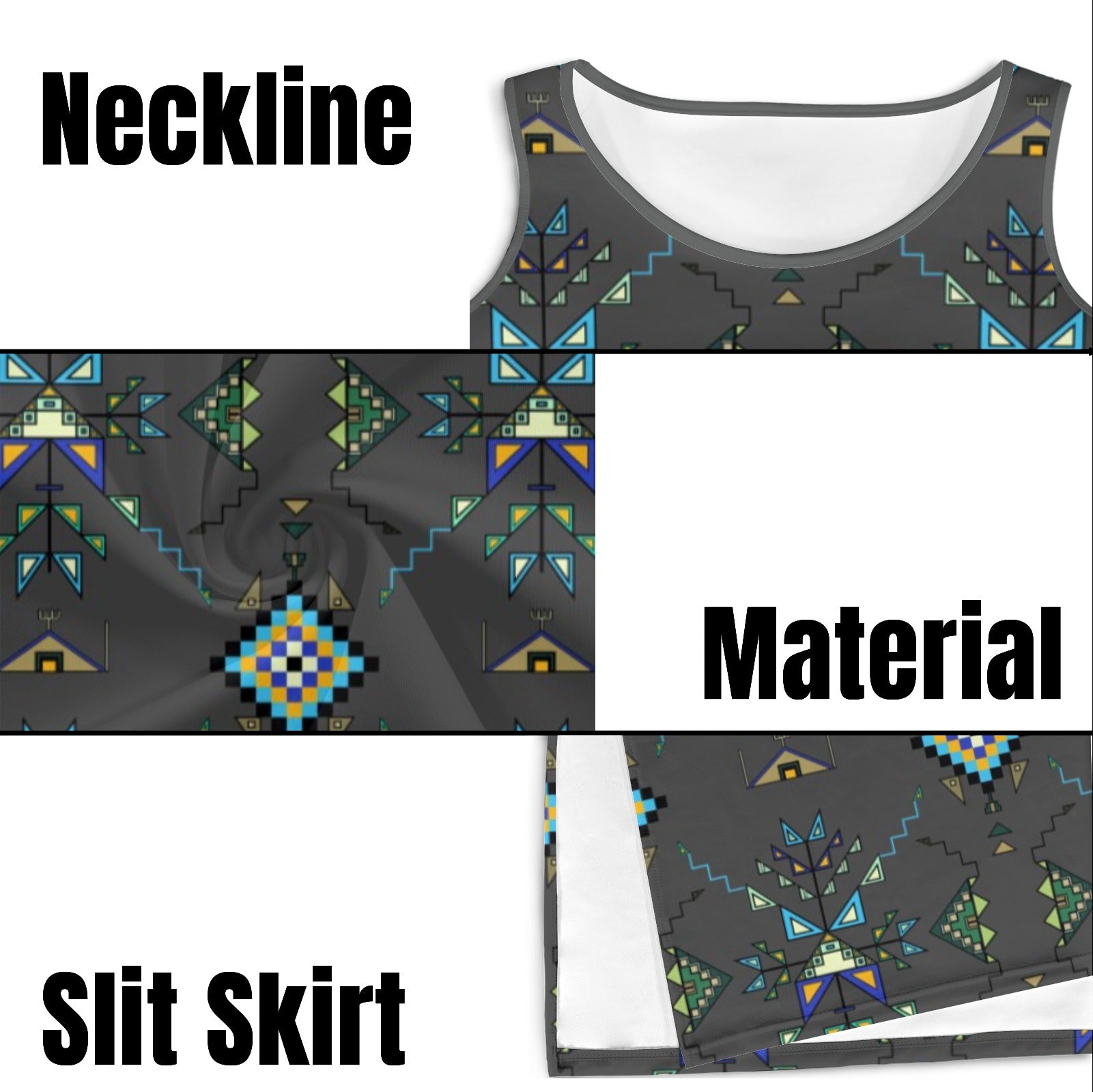 Bear Shield Gray Phaedra Sleeveless Open Fork Long Dress