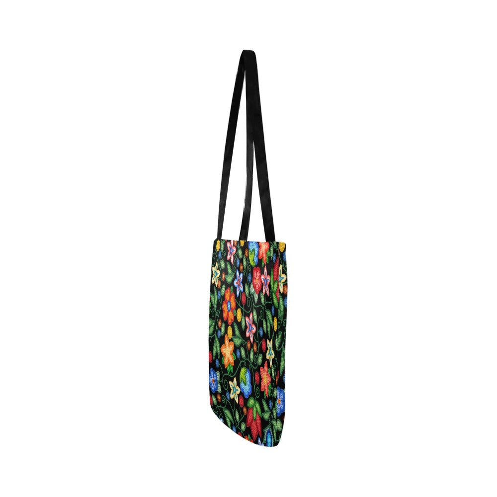 Morning Harmony Black Reusable Shopping Bag (Two sides)