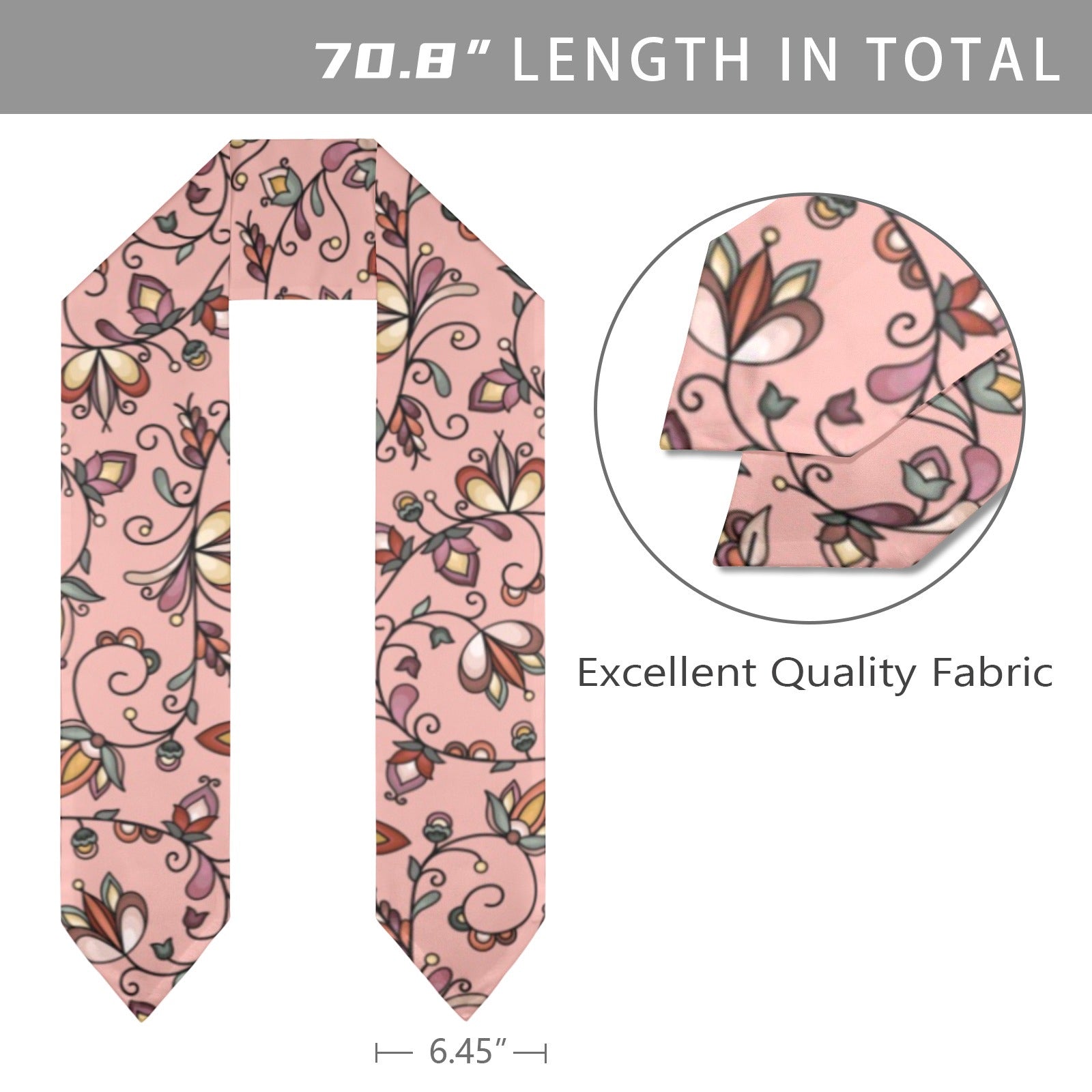 Burnt Sky Petals Peach Graduation Stole