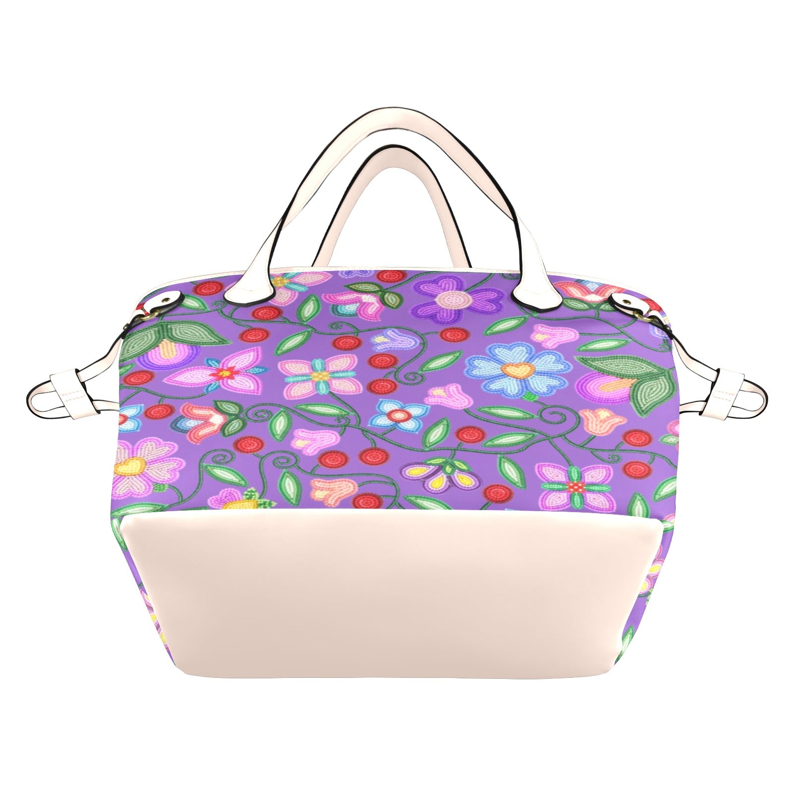 Petal Harmony Lavender Clover Canvas Tote Bag