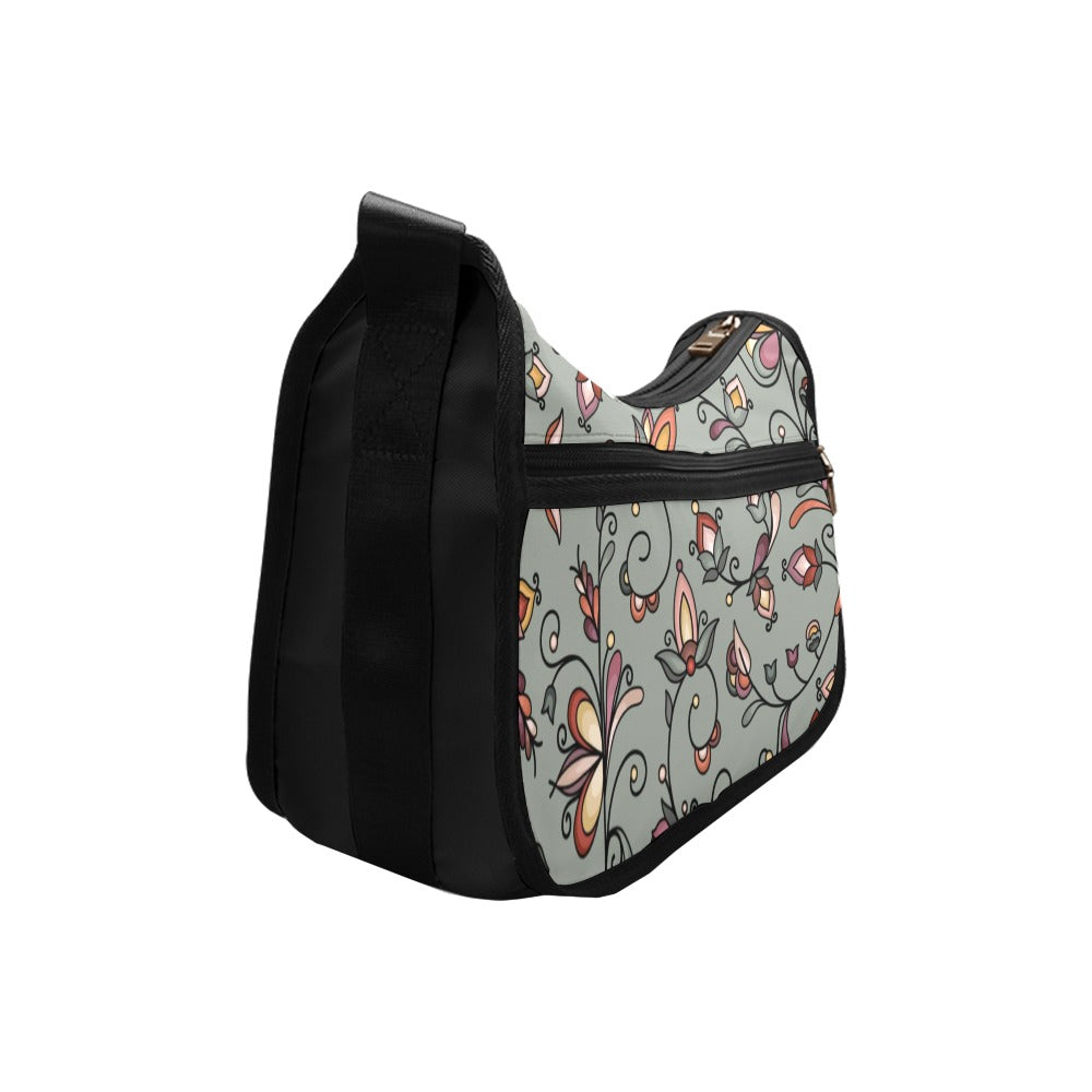 Burnt Sky Petals Green Crossbody Bag