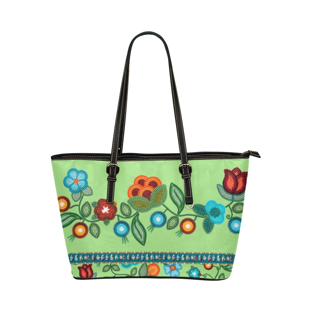Prairie Fire Petals Leather Tote Bag/Large
