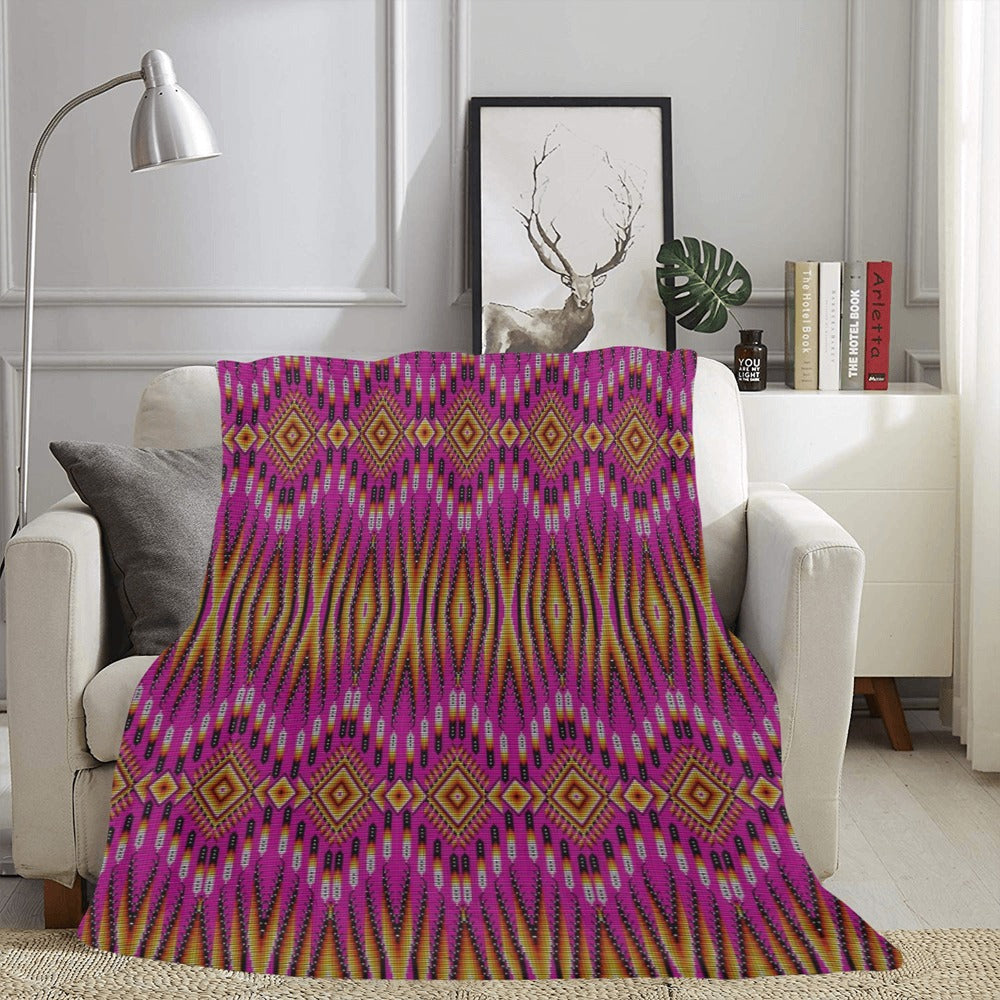 Fire Feather Pink Ultra-Soft Micro Fleece Blanket 60"x80"