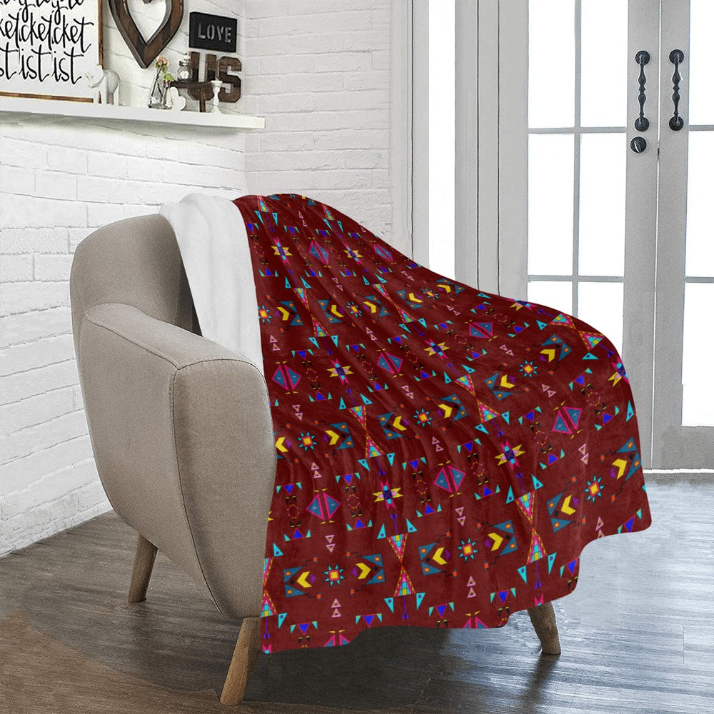 Enemy Territory Dark Maroon Ultra-Soft Micro Fleece Blanket 40"x50"