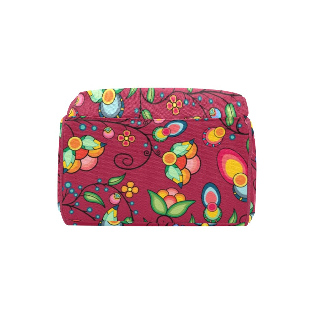 Floral Bounty Magenta Multi-Function Diaper Backpack/Diaper Bag