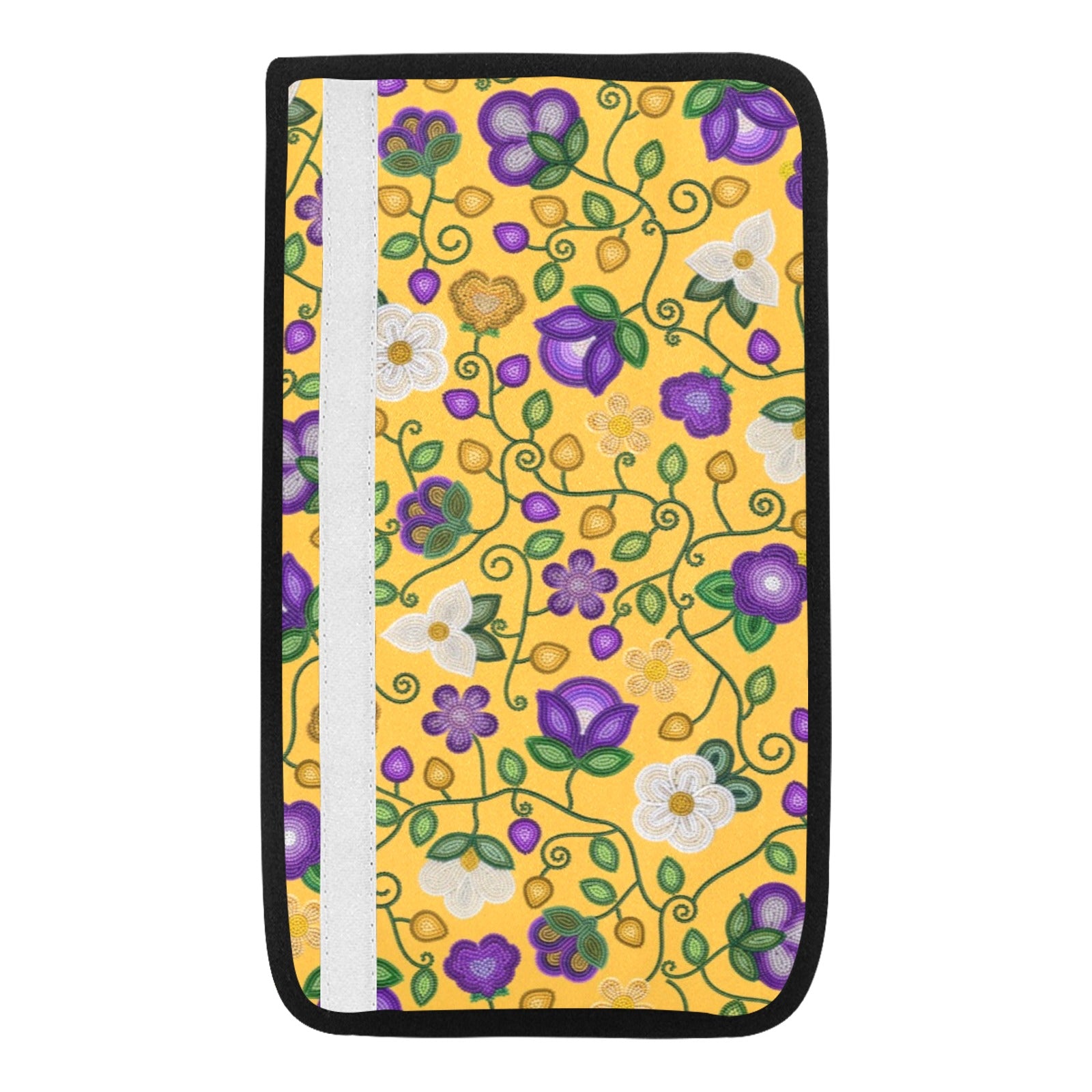 Midnight Moss Bloom Yellow Car Seat Belt Cover 7''x12.6'' (Pack of 2)