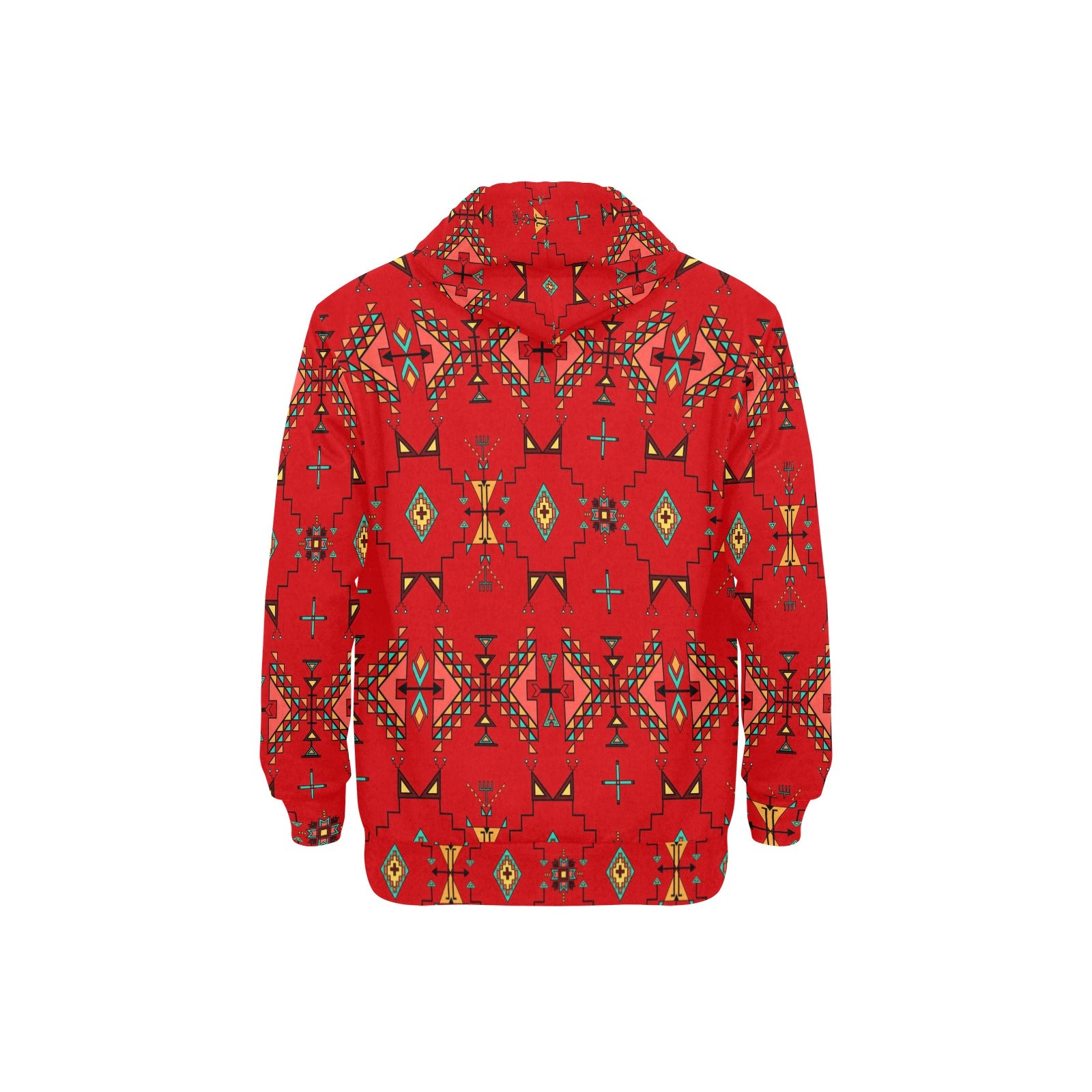 Thunder Flight Red Men's Long Sleeve Fleece Hoodie