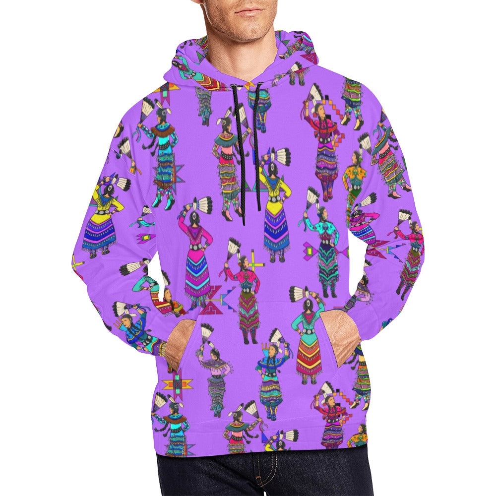 Women's Jingle Dancers Purple Hoodie for Men (USA Size)