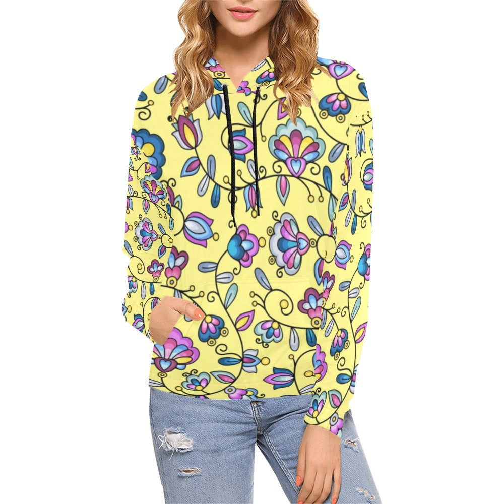 Autumn Bundle Blessing Yellow Hoodie for Women (USA Size)