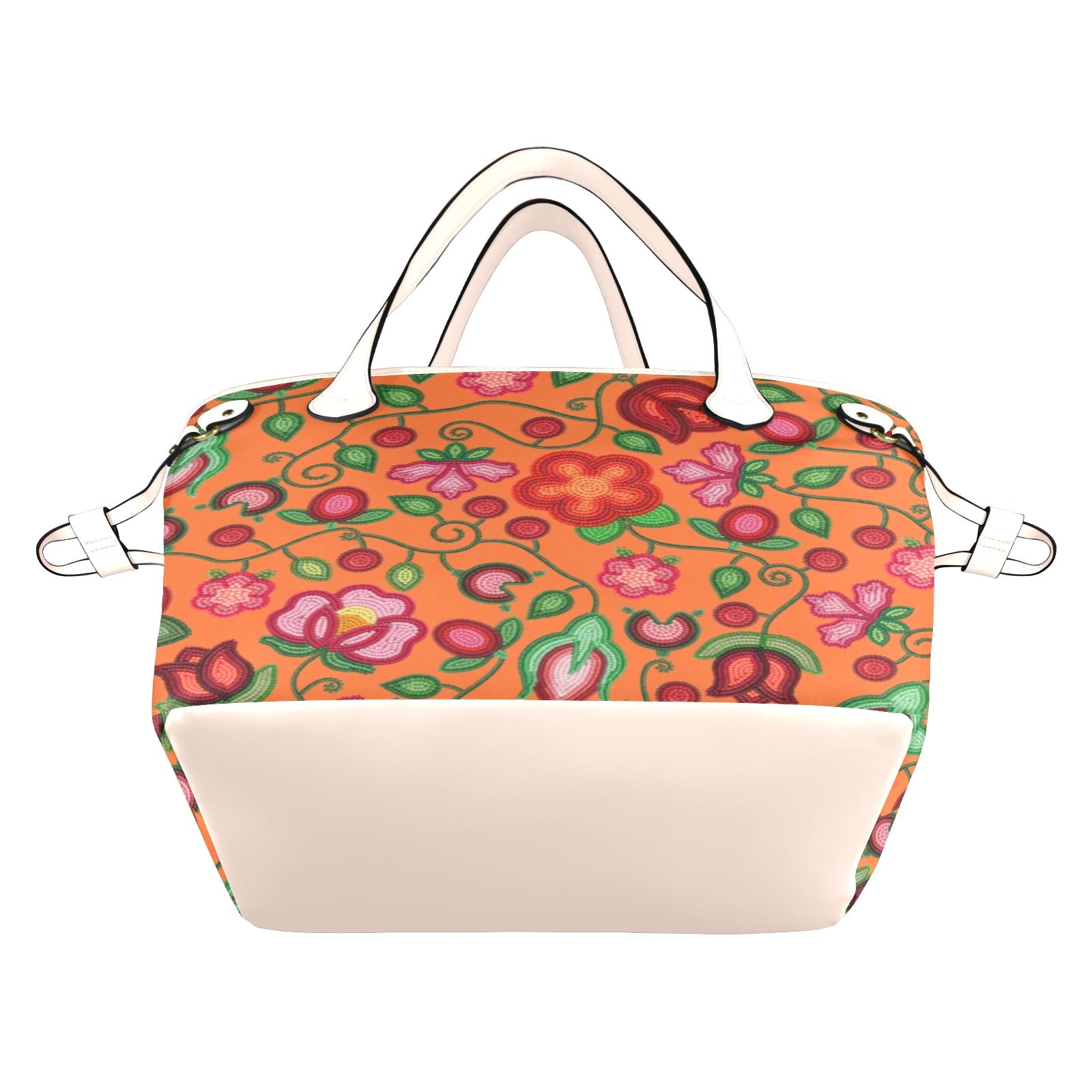 Rose Reverie Orange Clover Canvas Tote Bag