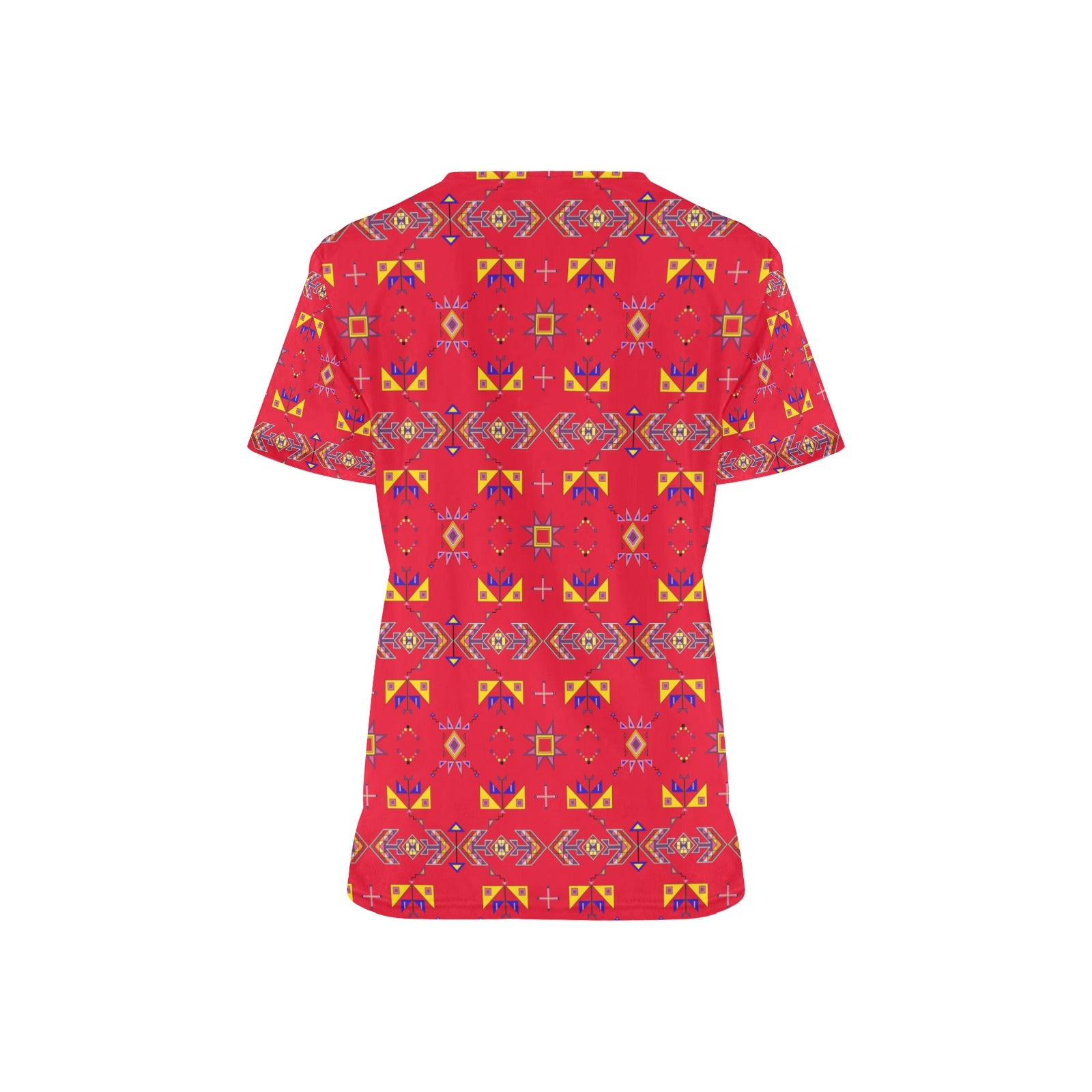 Scattered Generations Red Scrub Top