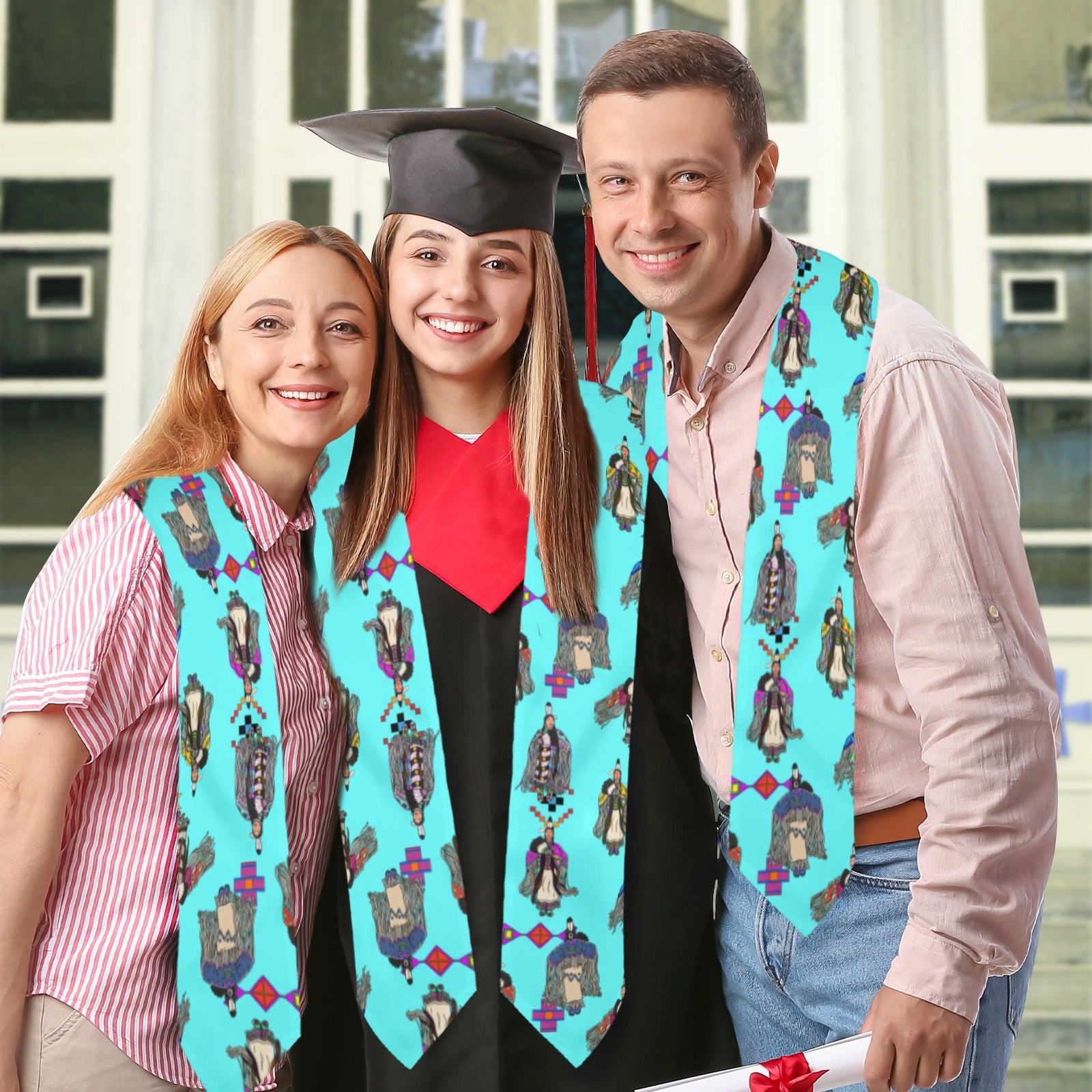 Women's Tradish Dancers Turquoise Graduation Stole