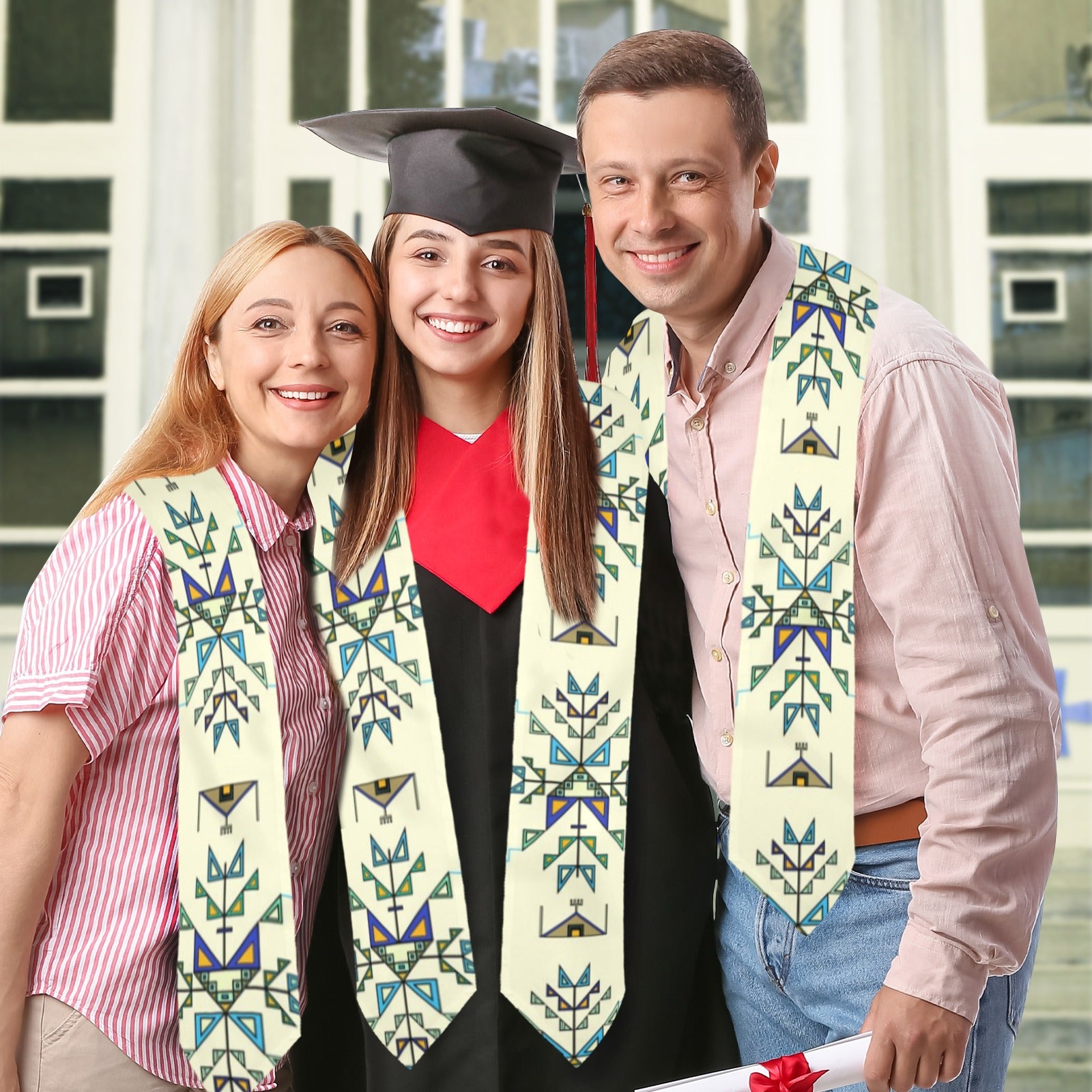 Bear Shield Cream Graduation Stole