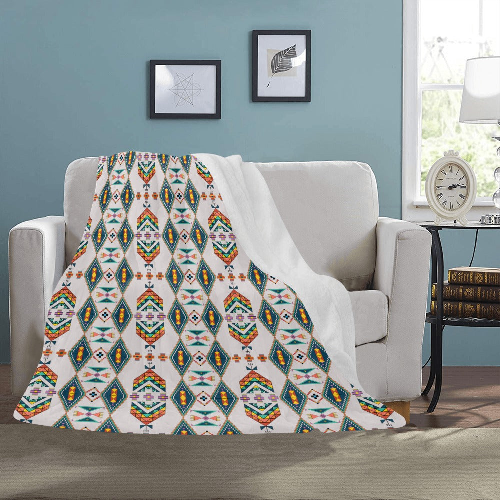 Travois Tipi Grey Ultra-Soft Micro Fleece Blanket 50"x60"