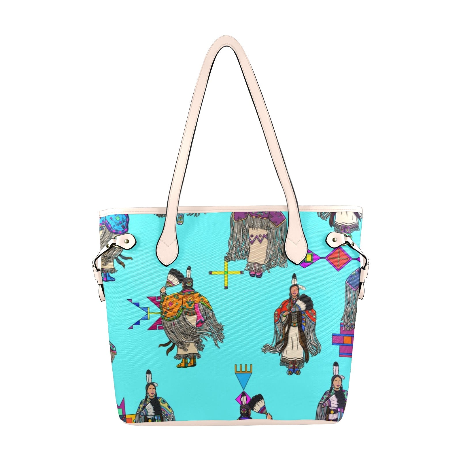 Women's Tradish Dancers Turquoise Clover Canvas Tote Bag