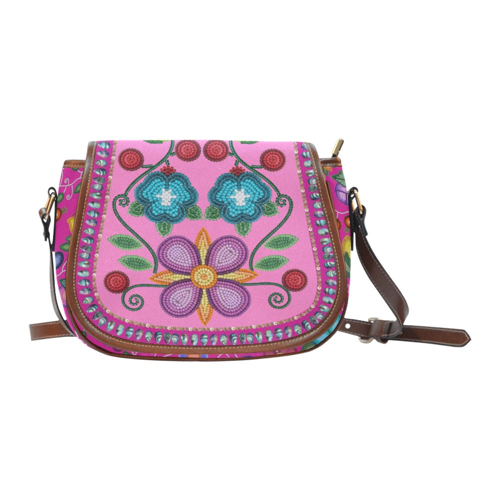 Beaded Offering Pink Saddle Bag/Large