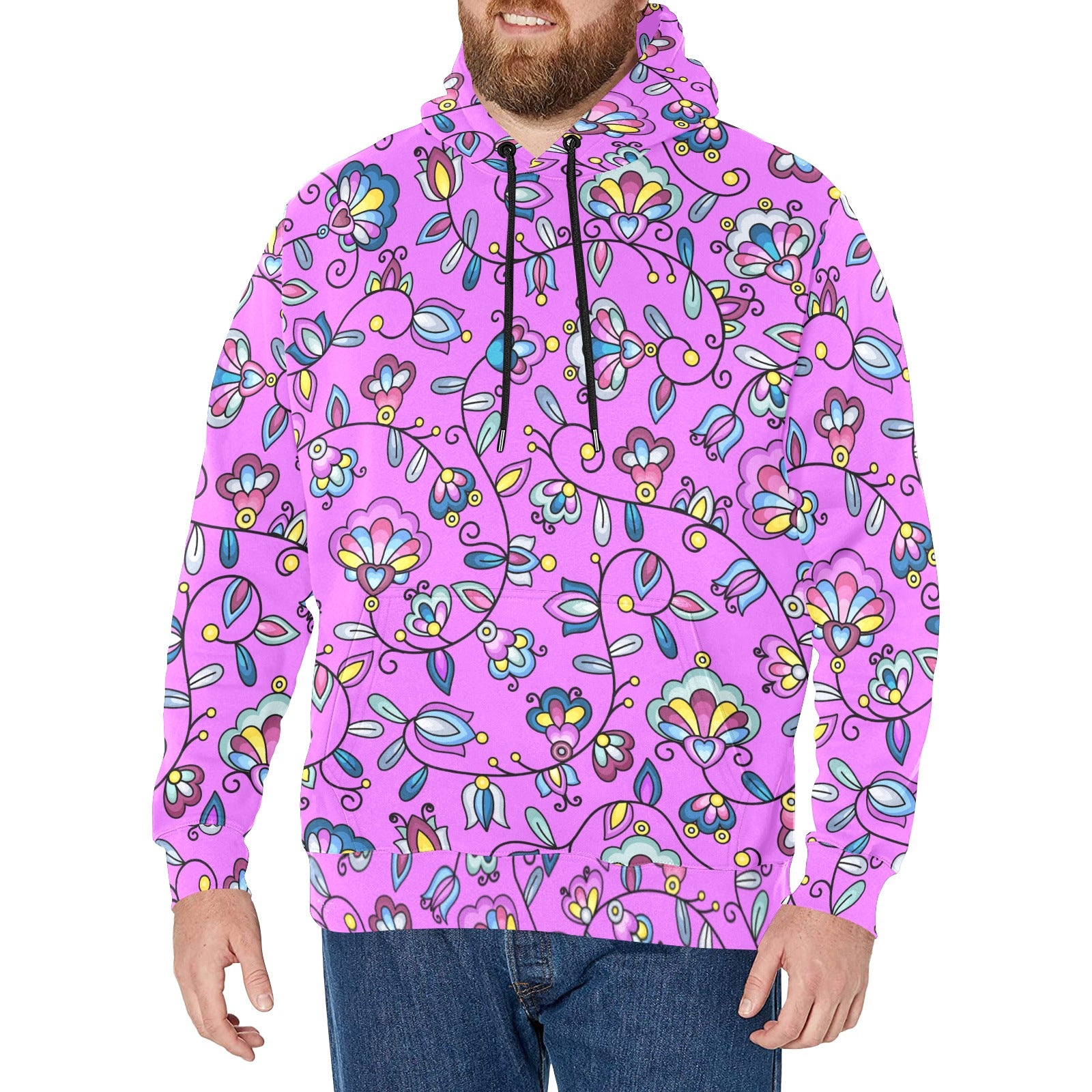 Autumn Bundle Blessing Purple Men's Long Sleeve Fleece Hoodie