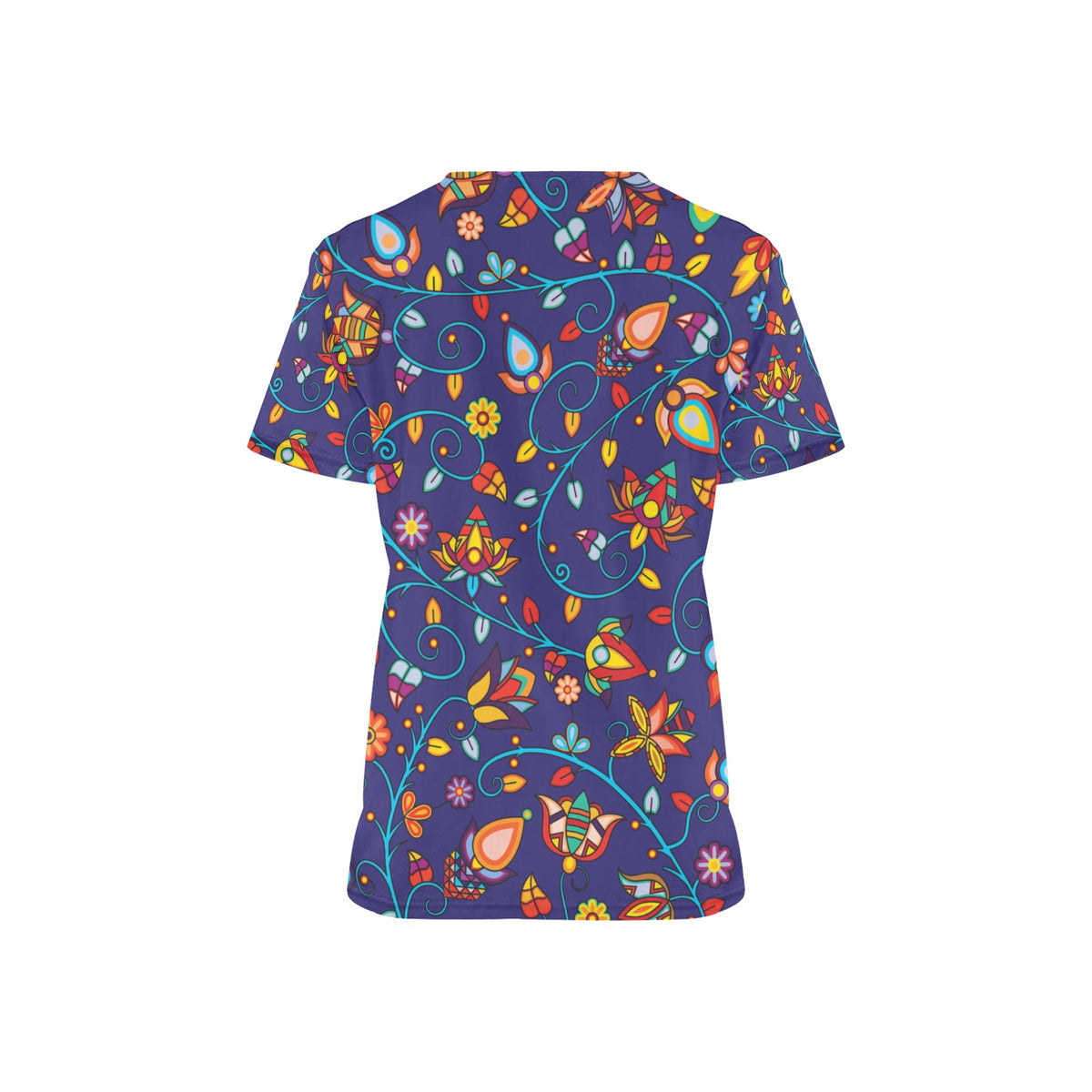 Thorny Path Blue Scrub Top