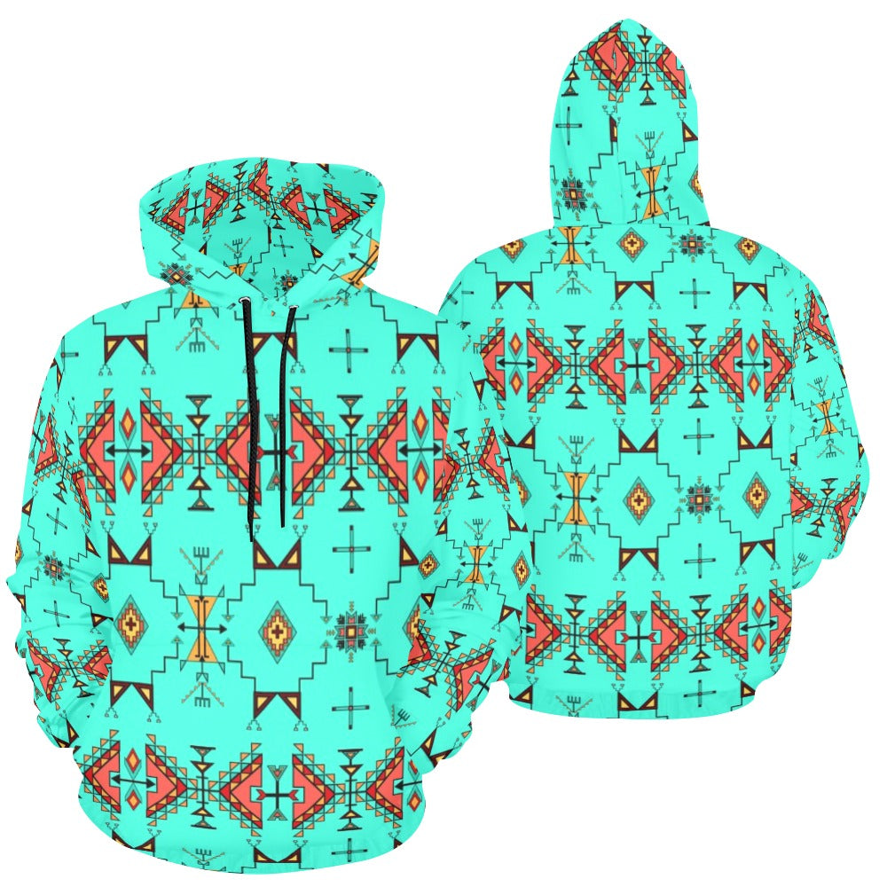 Thunder Flight Turquoise Hoodie for Men (USA Size)