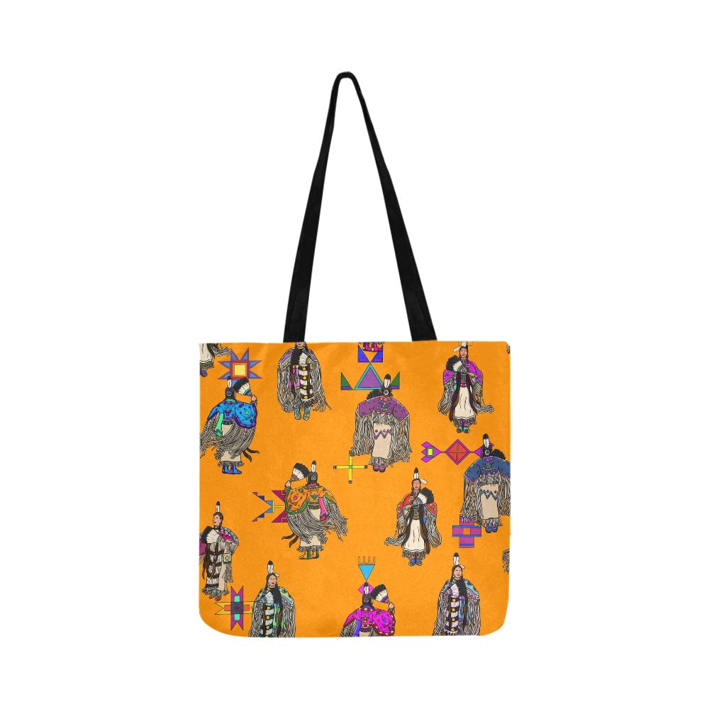 Women's Tradish Dancers Orange Reusable Shopping Bag (Two sides)