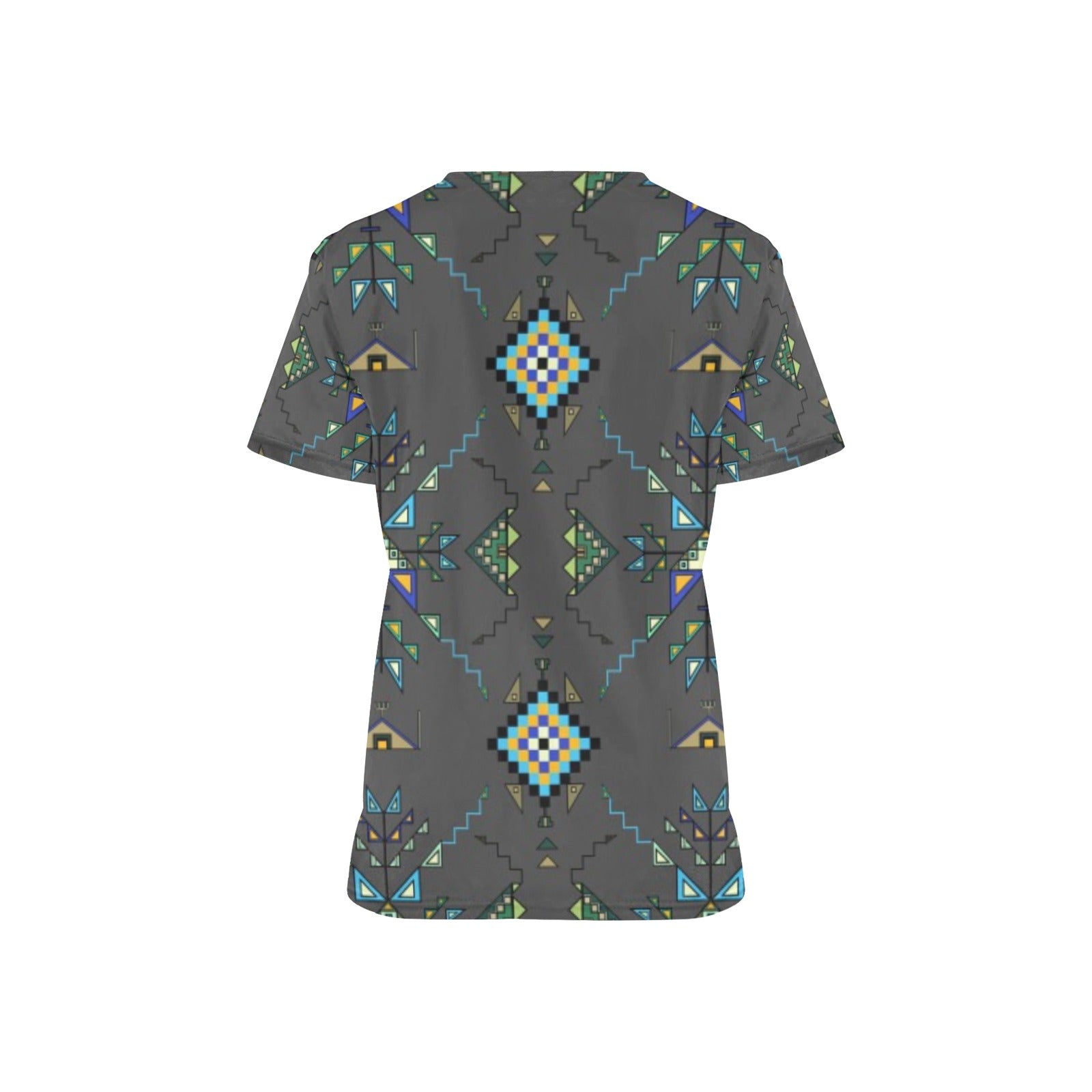 Bear Shield Gray Scrub Top