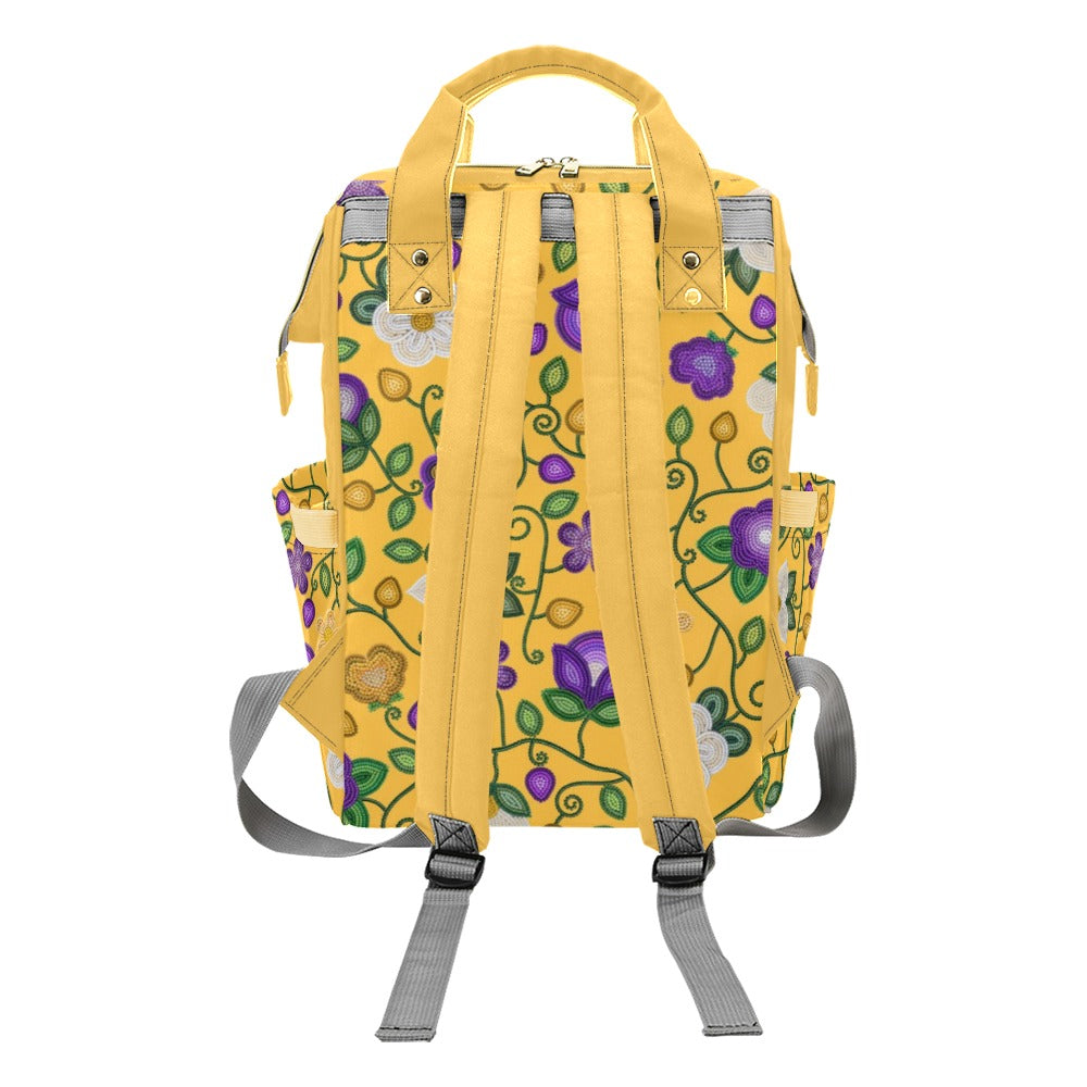 Midnight Moss Bloom Yellow Multi-Function Diaper Backpack/Diaper Bag