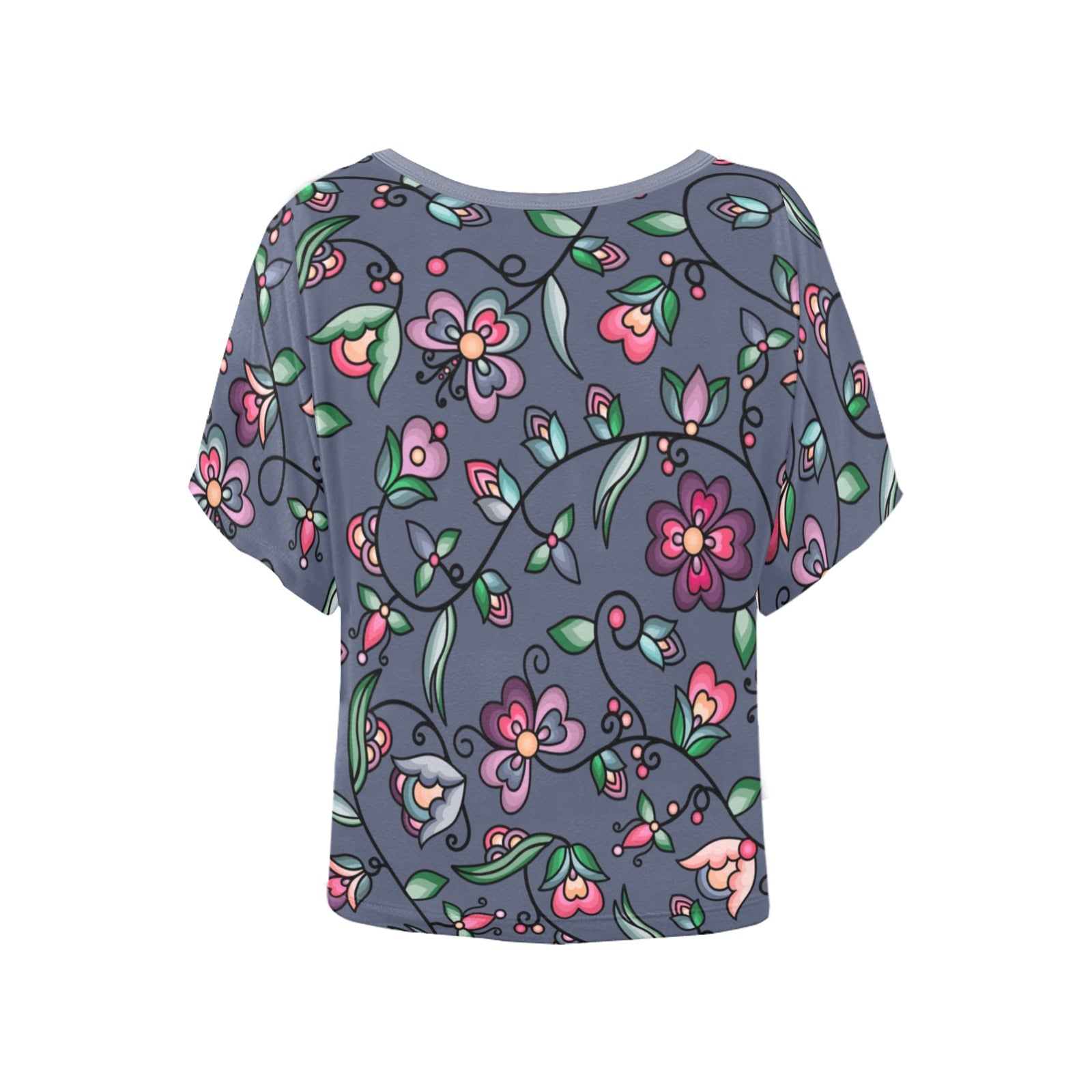 Amber Evening Garland Blue Women's Batwing-Sleeved Blouse T shirt