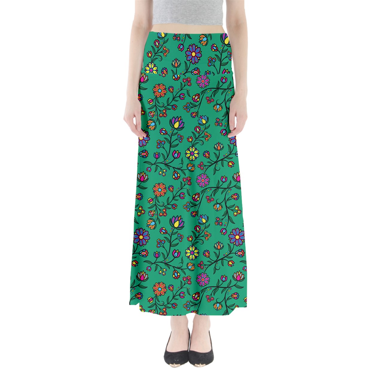 Cosmic Whisper Greasy Grass Full Length Maxi Skirt