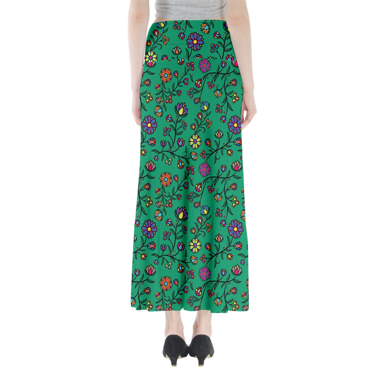 Cosmic Whisper Greasy Grass Full Length Maxi Skirt