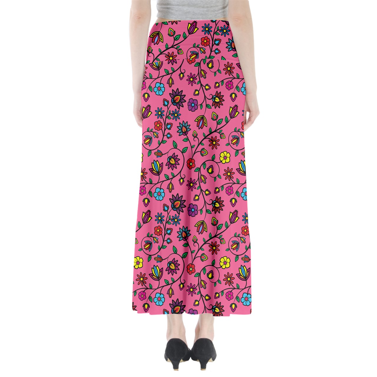 Nature's Nexus  Blush Full Length Maxi Skirt