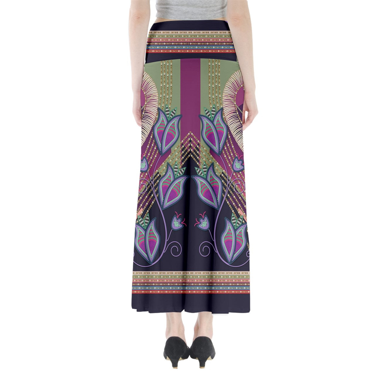 Dentalium Dreams Sage Full Length Maxi Skirt