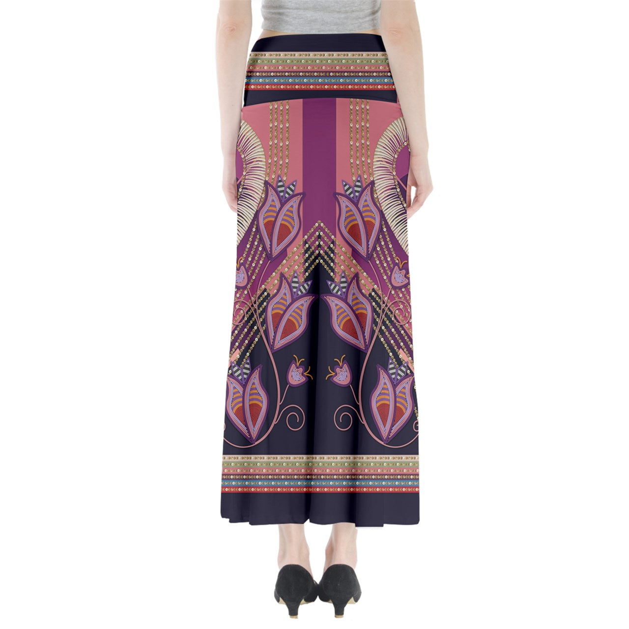 Dentalium Dreams Pink Full Length Maxi Skirt