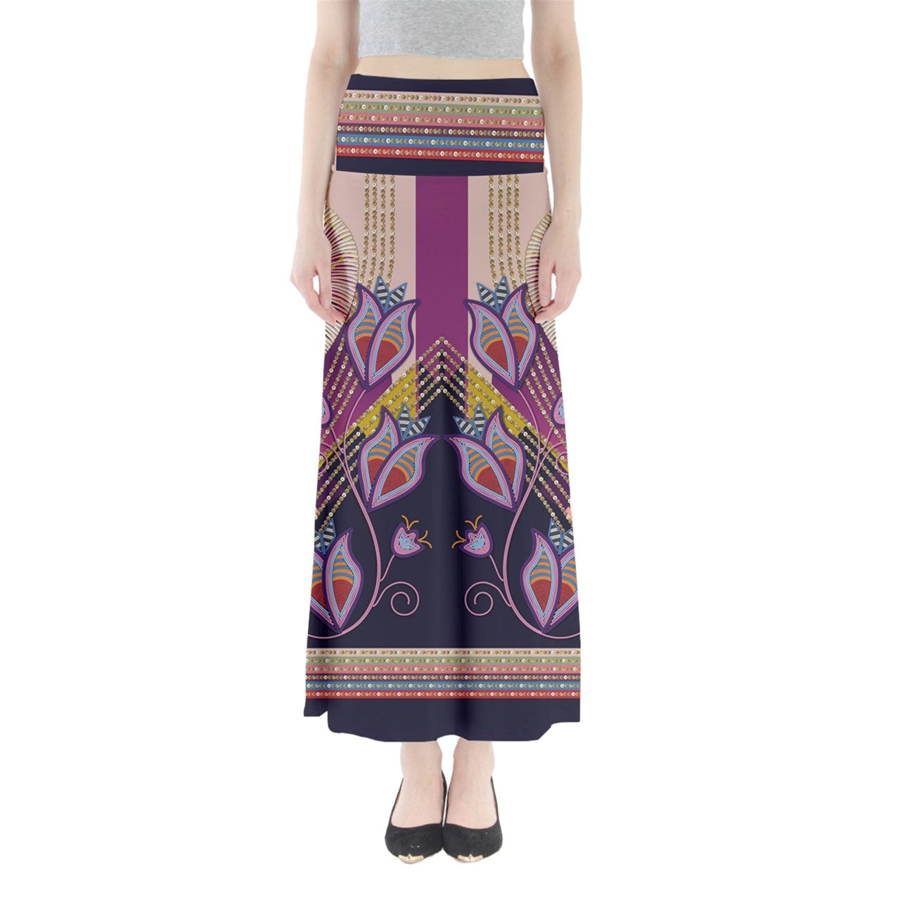 Dentalium Dreams Blush Full Length Maxi Skirt