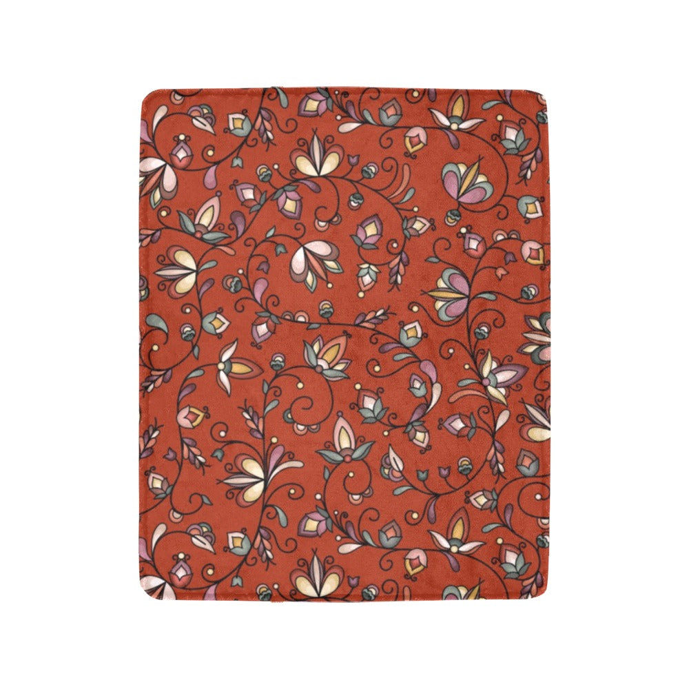 Burnt Sky Petals Red Ultra-Soft Micro Fleece Blanket 40"x50"