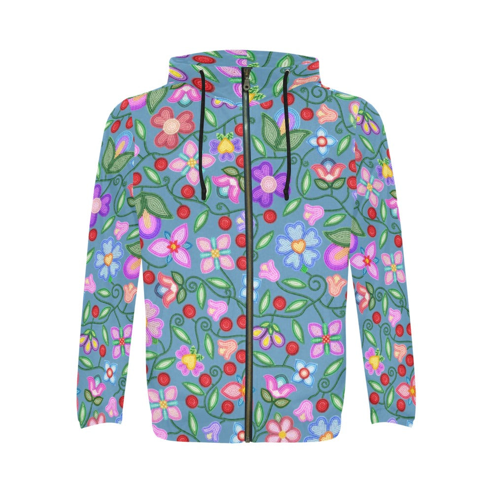 Petal Harmony River Men's Zipper Hoodie