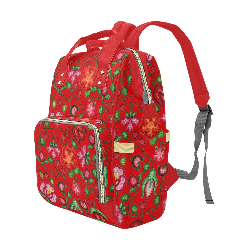 Rose Reverie Red Multi-Function Diaper Backpack/Diaper Bag