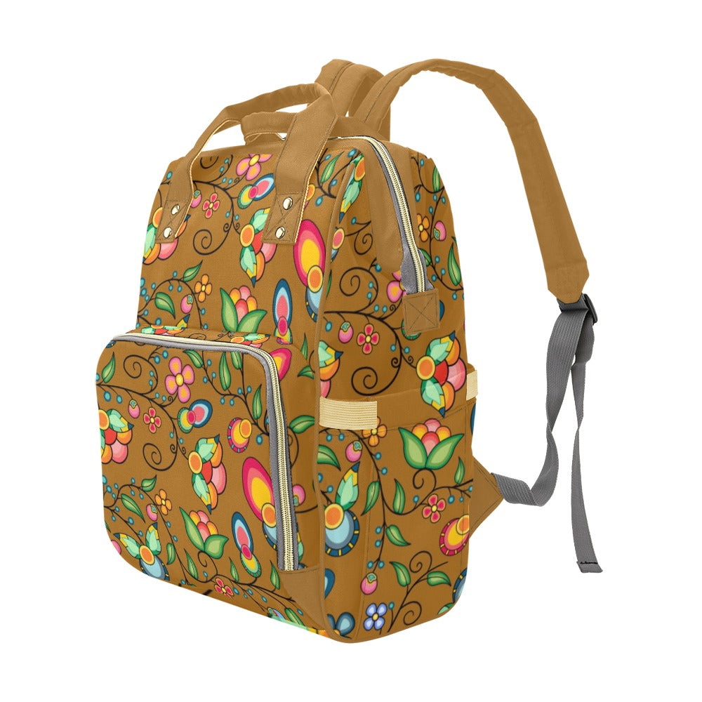 Floral Bounty Fall Leaves Multi-Function Diaper Backpack/Diaper Bag