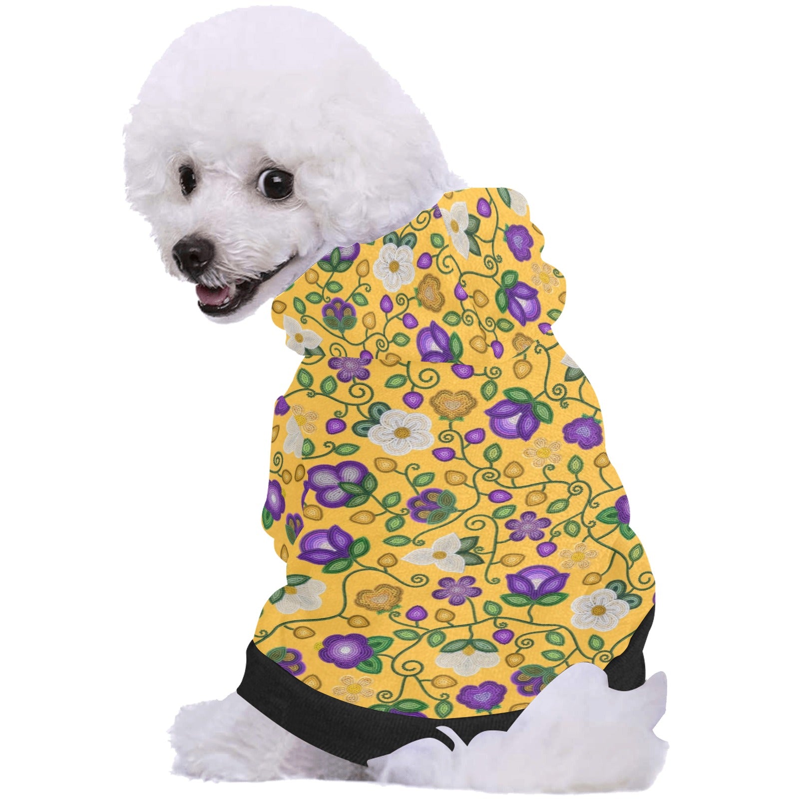 Midnight Moss Bloom Yellow Pet Dog Hoodie
