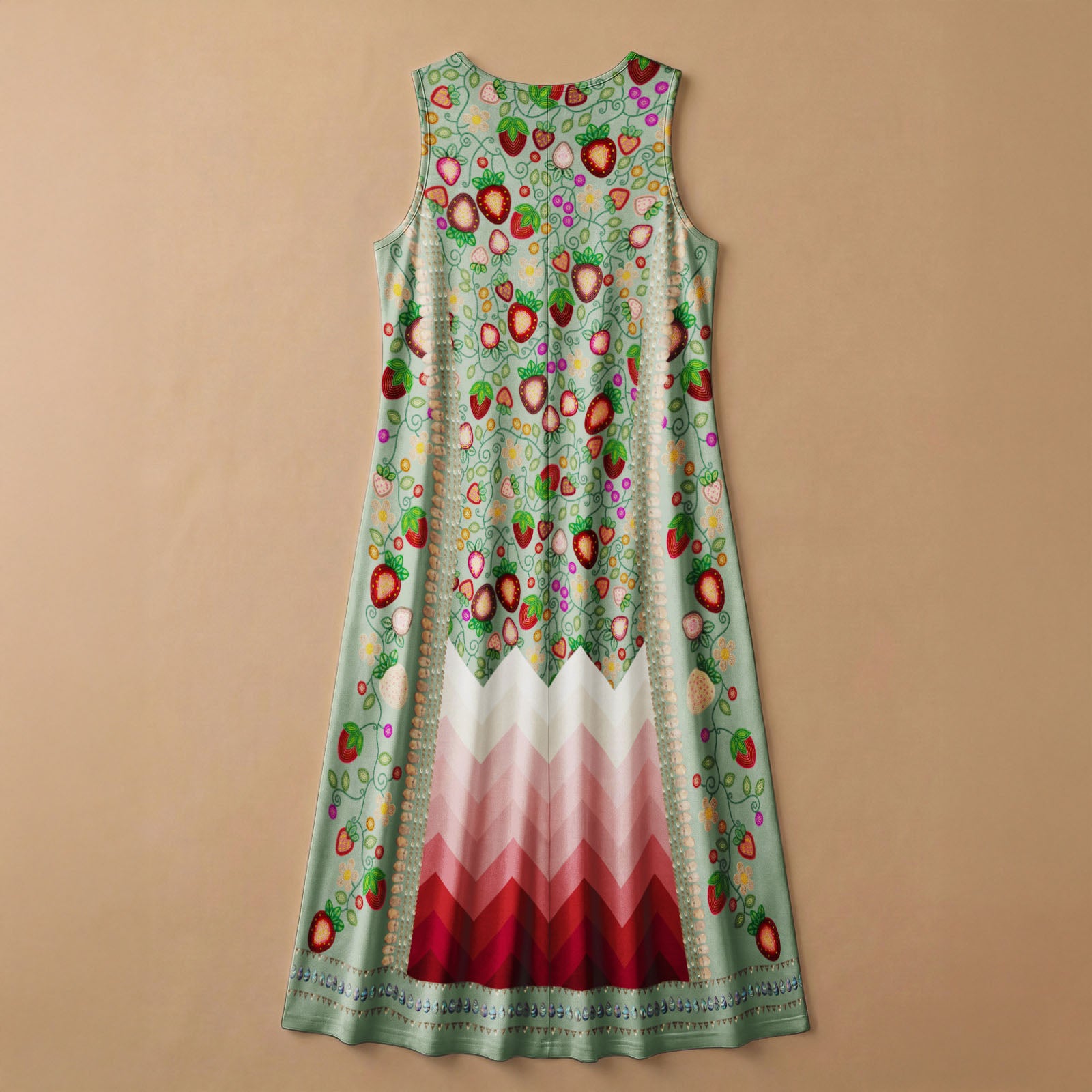 Berry Rites Sage 1 Women's Sleeveless Long Dress