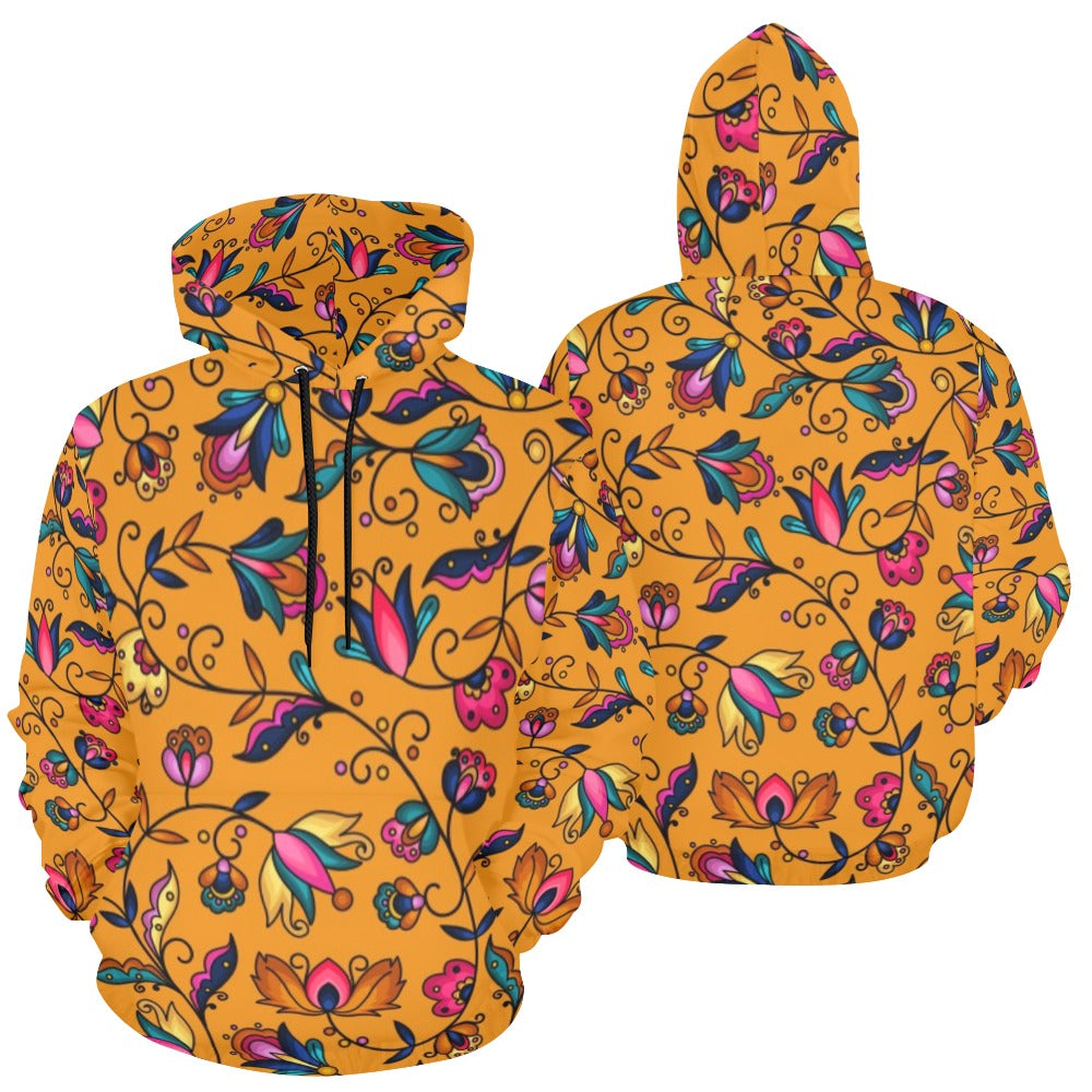 Copper Prairie Petals Orange Hoodie for Men (USA Size)