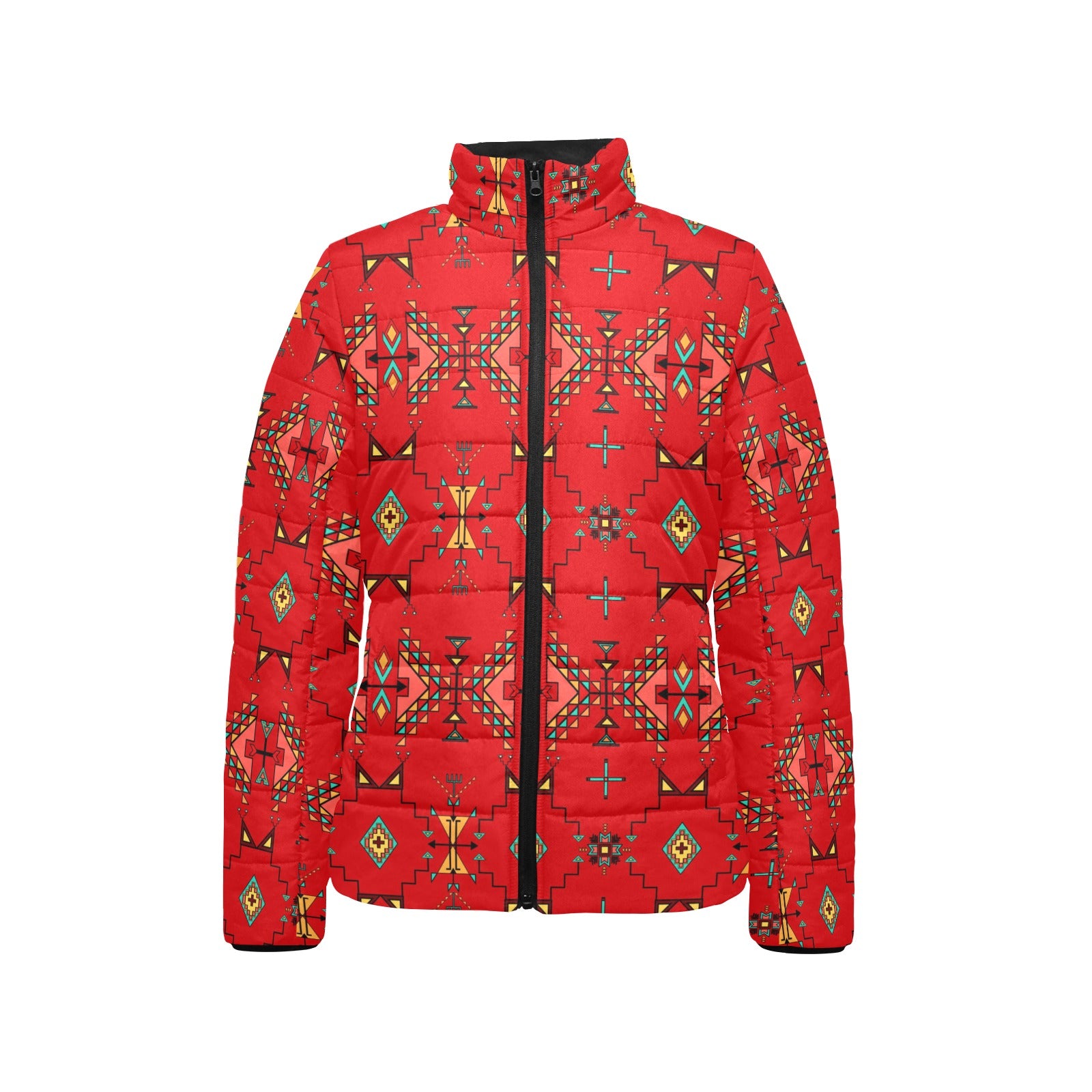 Thunder Flight Red Women's Stand Collar Padded Jacket