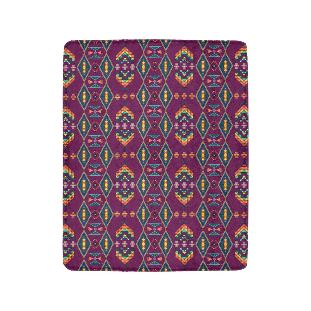 Travois Tipi Berry Ultra-Soft Micro Fleece Blanket 40"x50"