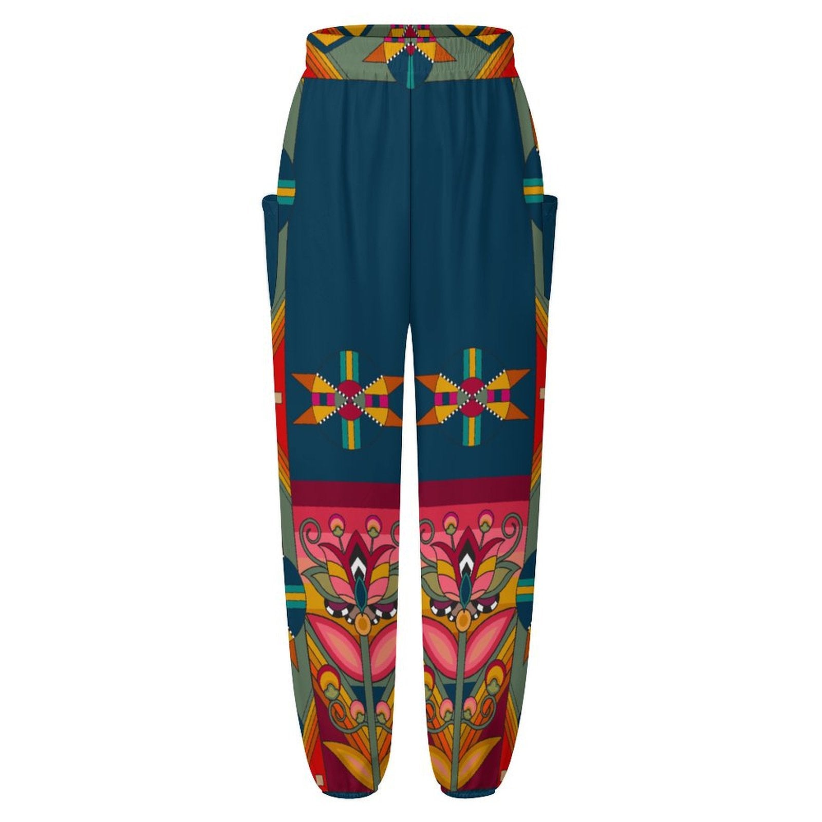 Ochre Glow Dark Teal Ribbon Joggers