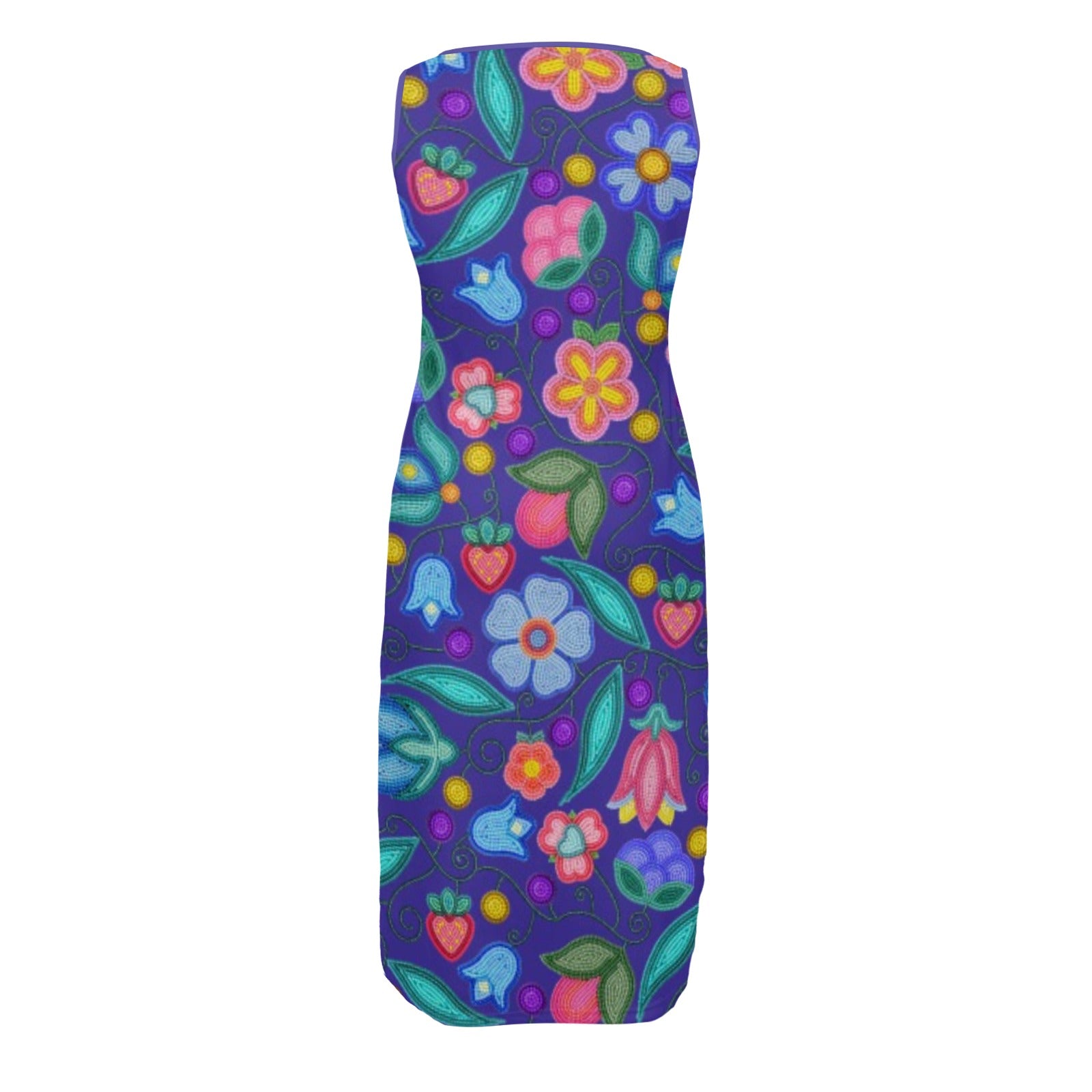 Sweet Offering Indigo Phaedra Sleeveless Open Fork Long Dress