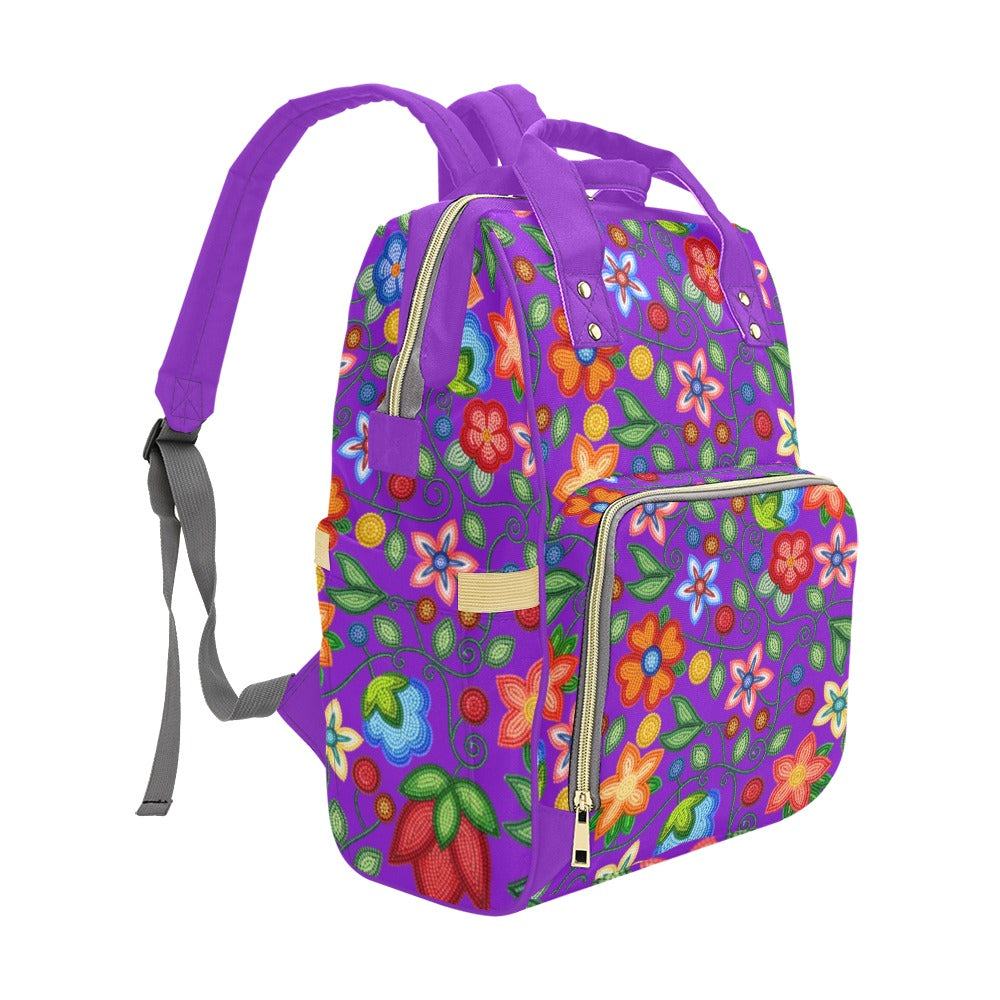 Morning Harmony Purple Multi-Function Diaper Backpack/Diaper Bag