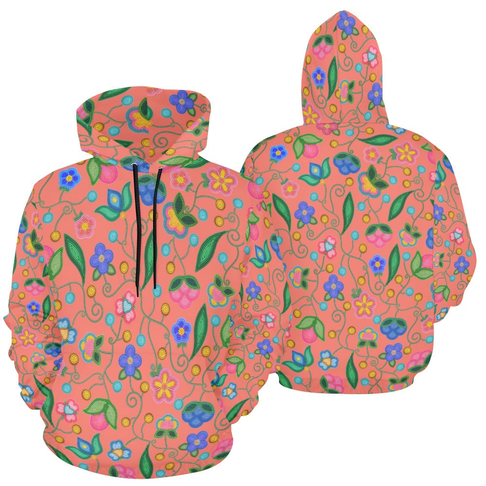Skyberry Serenade Peach All Over Print Hoodie for Women (USA Size)