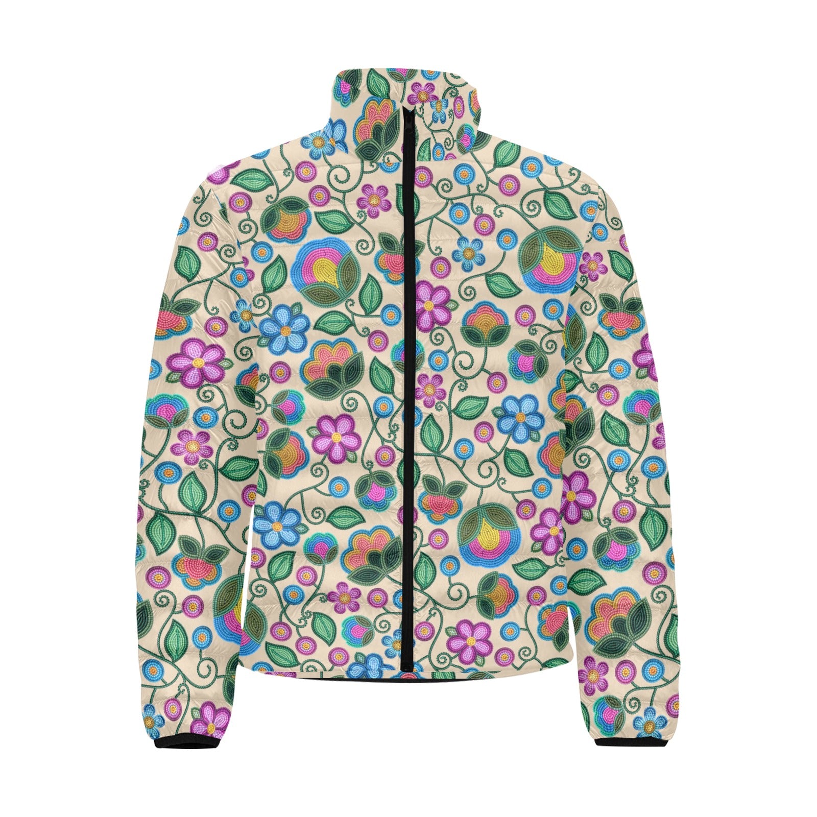 Turquoise Sunbeam Cream Men's Padded Jacket