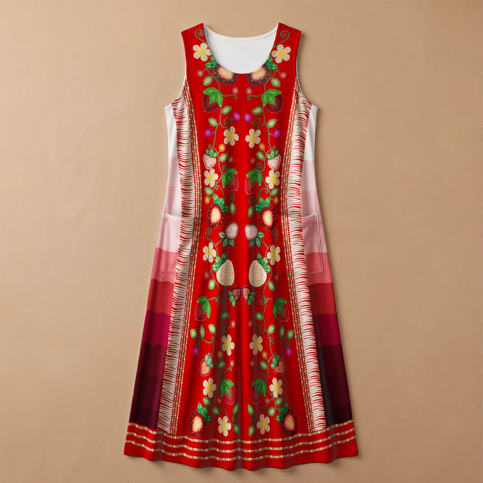 Berry Rites Red 2 Women's Sleeveless Long Dress